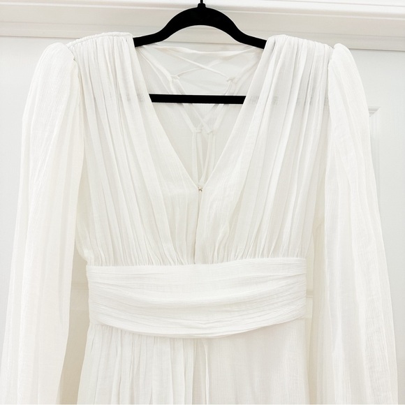 NWT Bronx & Banco Bianca V Neck Puff Sleeve Mini Dress White sz XS - Picture 5 of 13